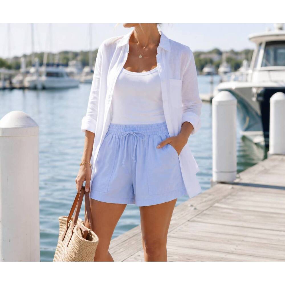 NEW STARKX parachute pocket short in periwinkle blue